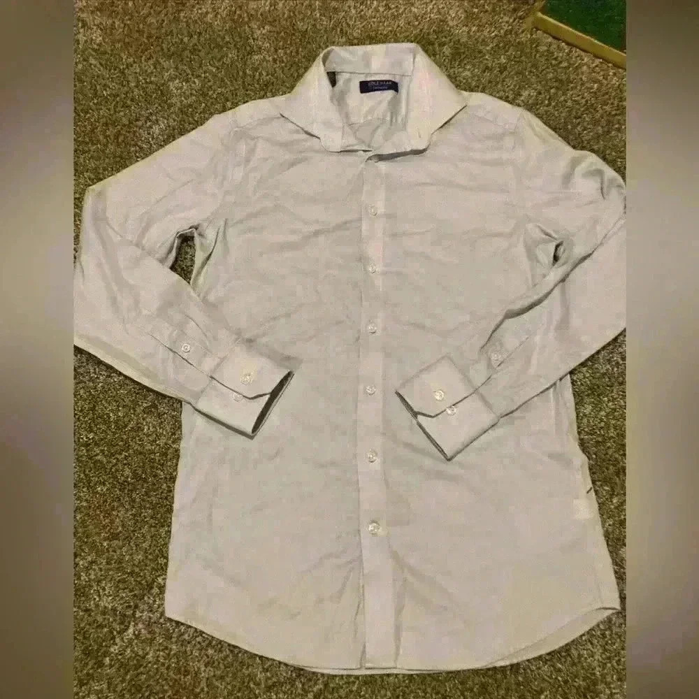 Cole Haan Grand OS Blue Shirt Men's Size 15 And 32/33 Long Sleeve Button Up